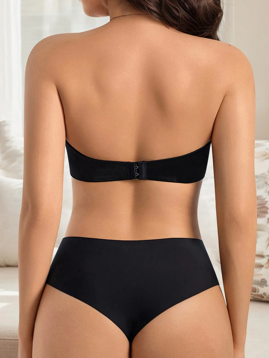 1 piece of black 3/4 cup super sexy expansion bra beautiful back underwear detachable shoulder straps brassiere MR3591