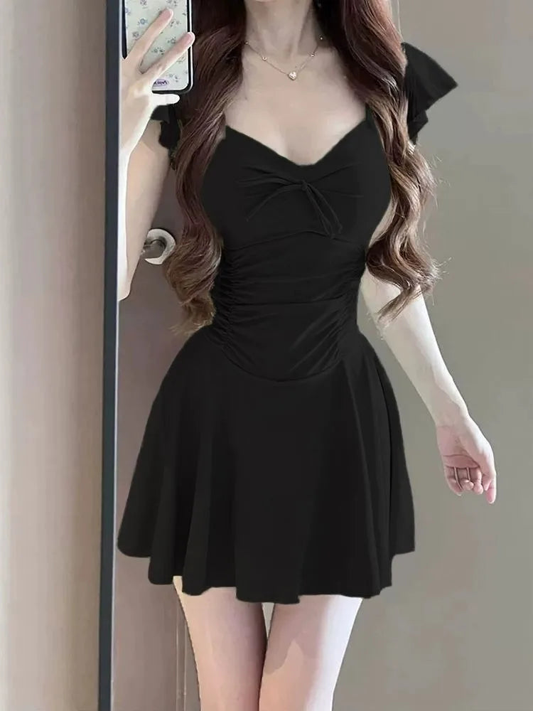 Jumpsuit Style Swimsuit for Women Slimming Down and Covering The Belly with Small Chest Gathering Together for Vacation Swimsuit