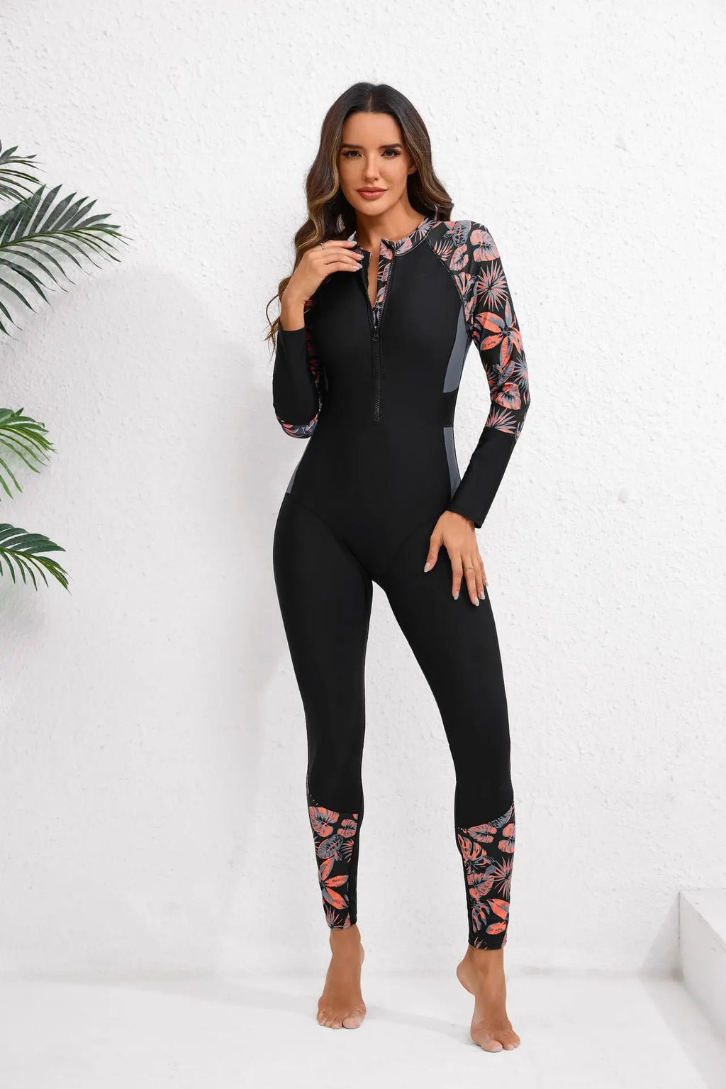 Woman Swimsuit One Piece Surfing Clothes Sport Style Long Sleeve Jumpsuit Diving Suit Women's Swimwear Female Swimming Bodysuit