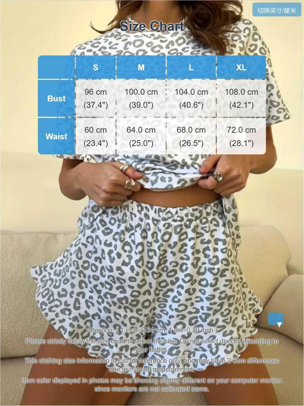 Leopard Print Pajama Set for Women Summer Sexy Crop Top and Shorts Loungewear Loose Short Sleeve Sleepwear Home Outfit