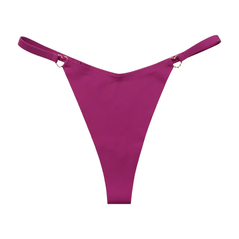 Iron Ring Ice Silk Sexy Women G String Briefs Panties Girls Underwear Thong Underpants Seamless Lingerie Plus Size S-XL