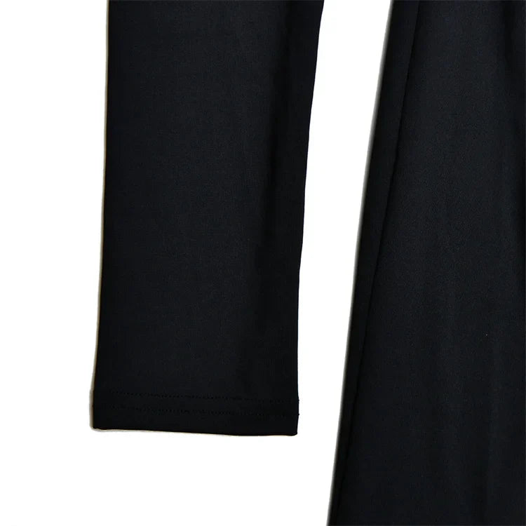 Ahagaga Fashion Sexy Elegant Maxi Dresses Streetwear V-neck Casual Solid High Split Long Sleeve Slim Sheath Party Women Vestidos