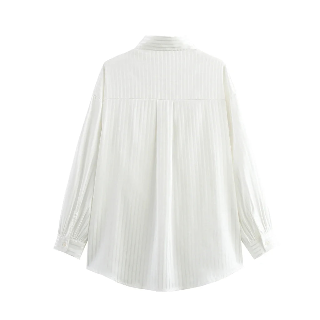 Foridol White Striped Blusas Para Mujer Spring Summer Casual Women Shirt Single Breasted Long Sleeve Loose Shirts Blouses 2025