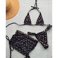 With Skirt Polka Dot Bikini Female Swimsuit Women Swimwear Three-pieces Bikini set Halter Pearls Bather Bathing Suit Swim V7879