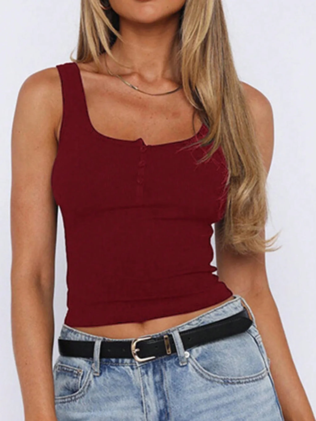Phantasy Y2K Women's Tank Top Fashion Tees Basic Strapless U Neck Camisole Sexy Button Up Tanks 2026 New Summer Women Clothing