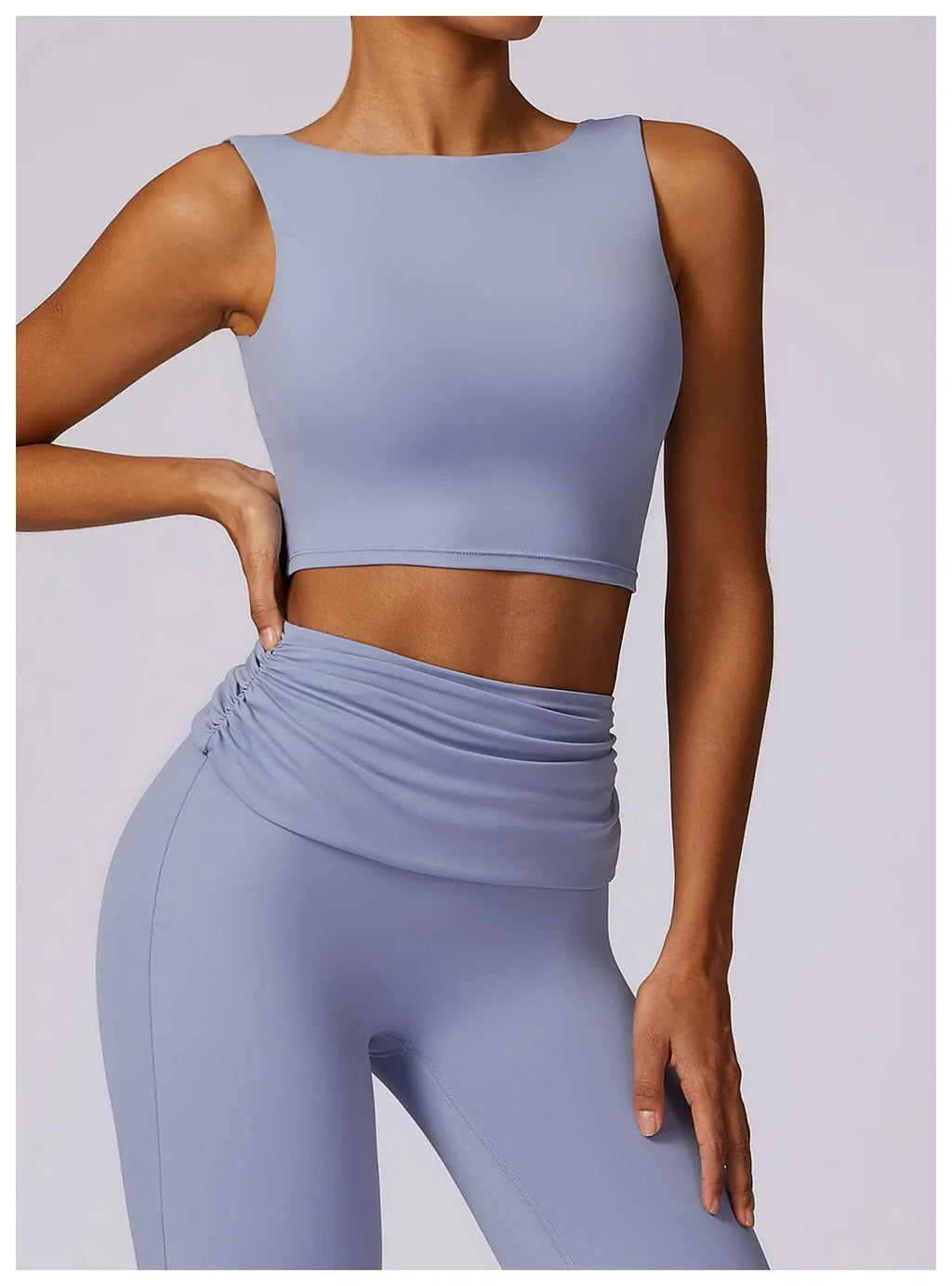 NCLAGEN Running Sports Bra Women High Support Open Back Yoga Breathable Slim Fit Fitness Pilates Tank Top With Removable Pads