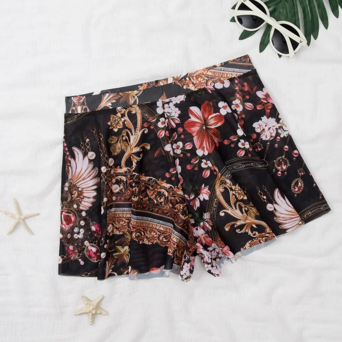 Mesh Women Trim Cover Up Shorts Beach Swimsuit Cover-Ups For Swimwear Beach Shorts 2026 Summer Beachwear Swimwear Sarong Pants