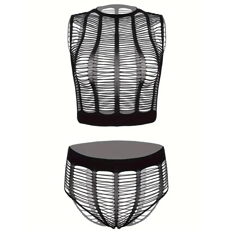 1 Set Sexy Women Fishnet Cover Ups Hollow Out Bodycon Women's Swimwear See through Tassel Dress without Bikini Beachwear