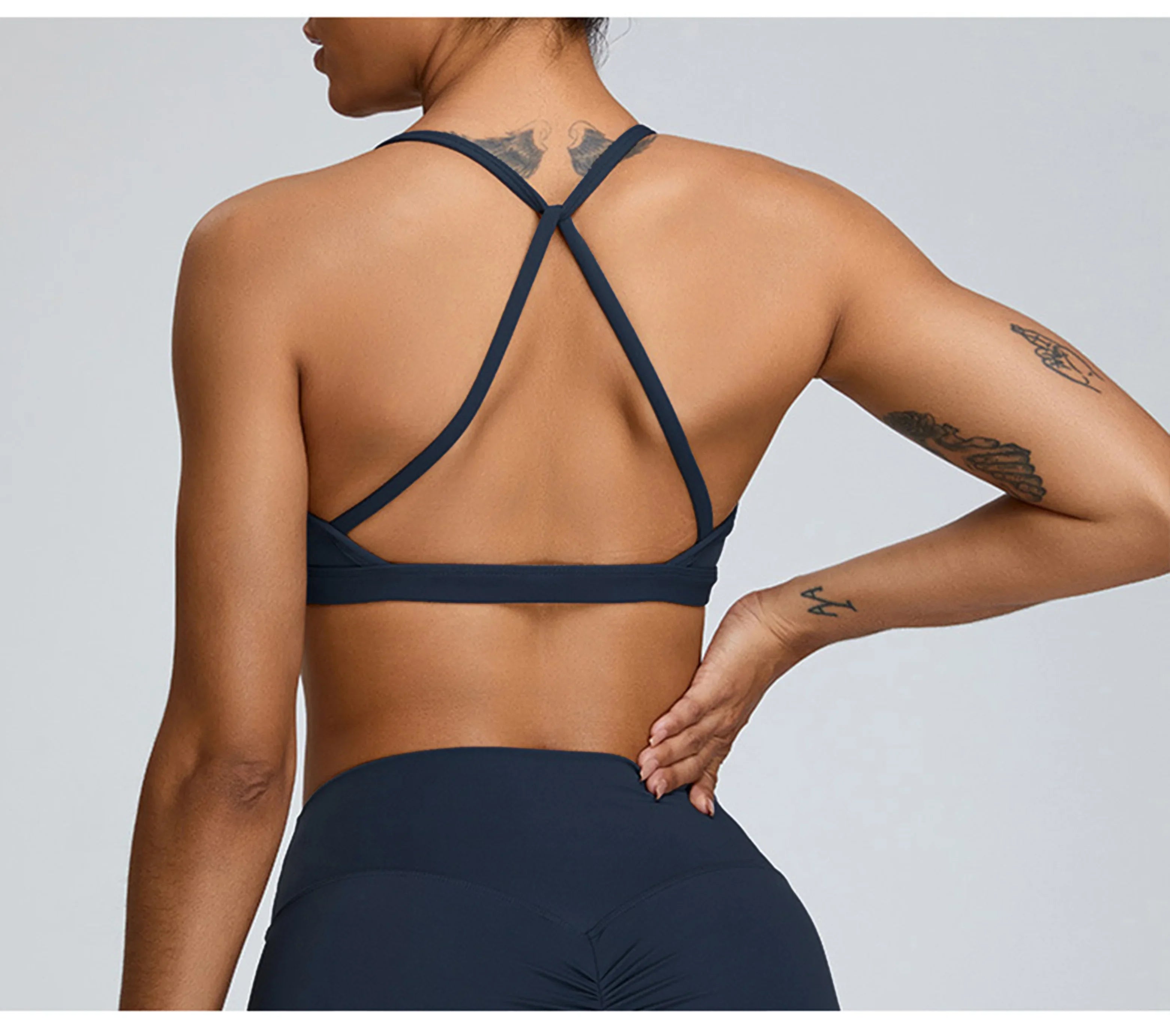 Summer Sexy Scrunch Sports Bra Gym Top Women Running Back Cross Top Sportswear Workout Underwear Fitness Workout Yoga Clothing