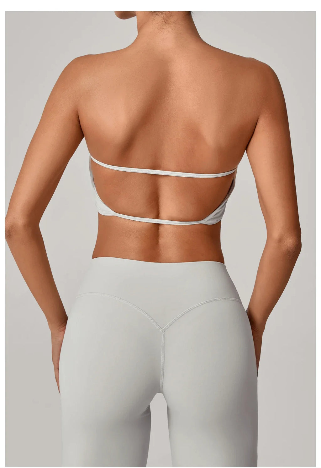 Padded Backless Bandeau Sports Bra Gym Women Crop Tube Top Seamless Yoga Top Sexy Workout Sportswear Push-up Fitness Underwear