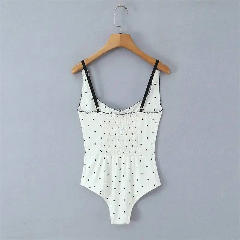 Sexy polka dot camisole for women, 2026 spring/summer design, slim-fit outerwear bodysuit JOXC