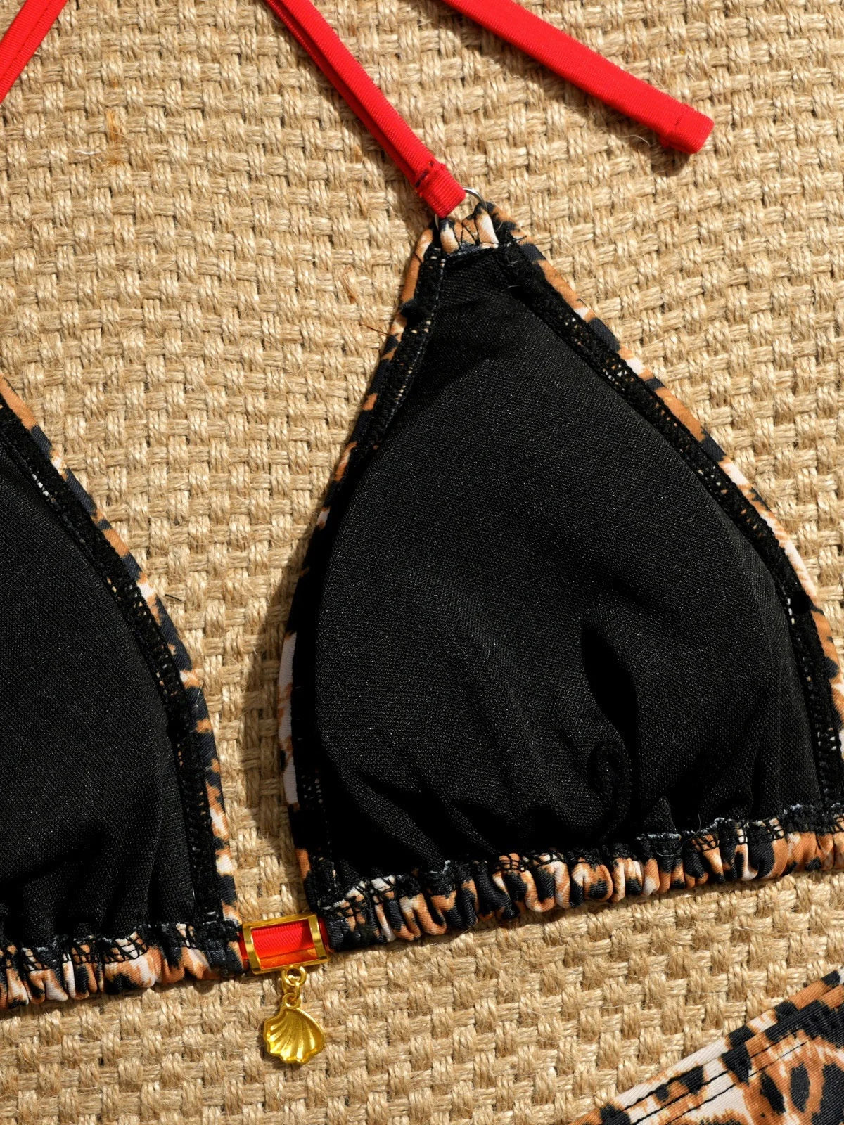 Vintage Red Leopard Print Micro Bikini Set 2026 Women Drawstring Side High Waist Swimsuit Holiday Bathing Suit Push Up Swimwear