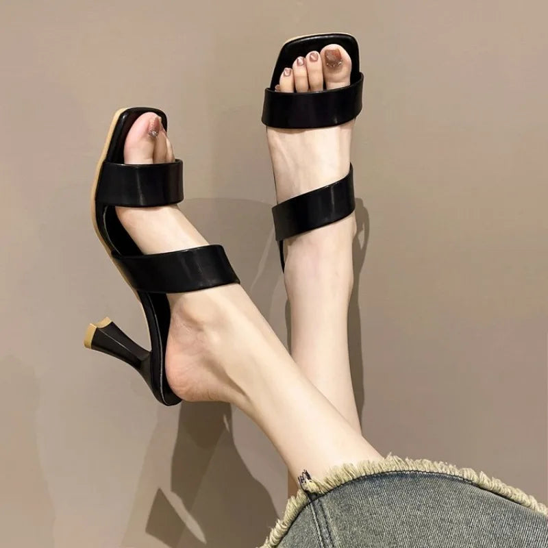 Summer Outdoor Wear Thick Heel  2026   Line Open Toe Fashion High Heel  Sandals