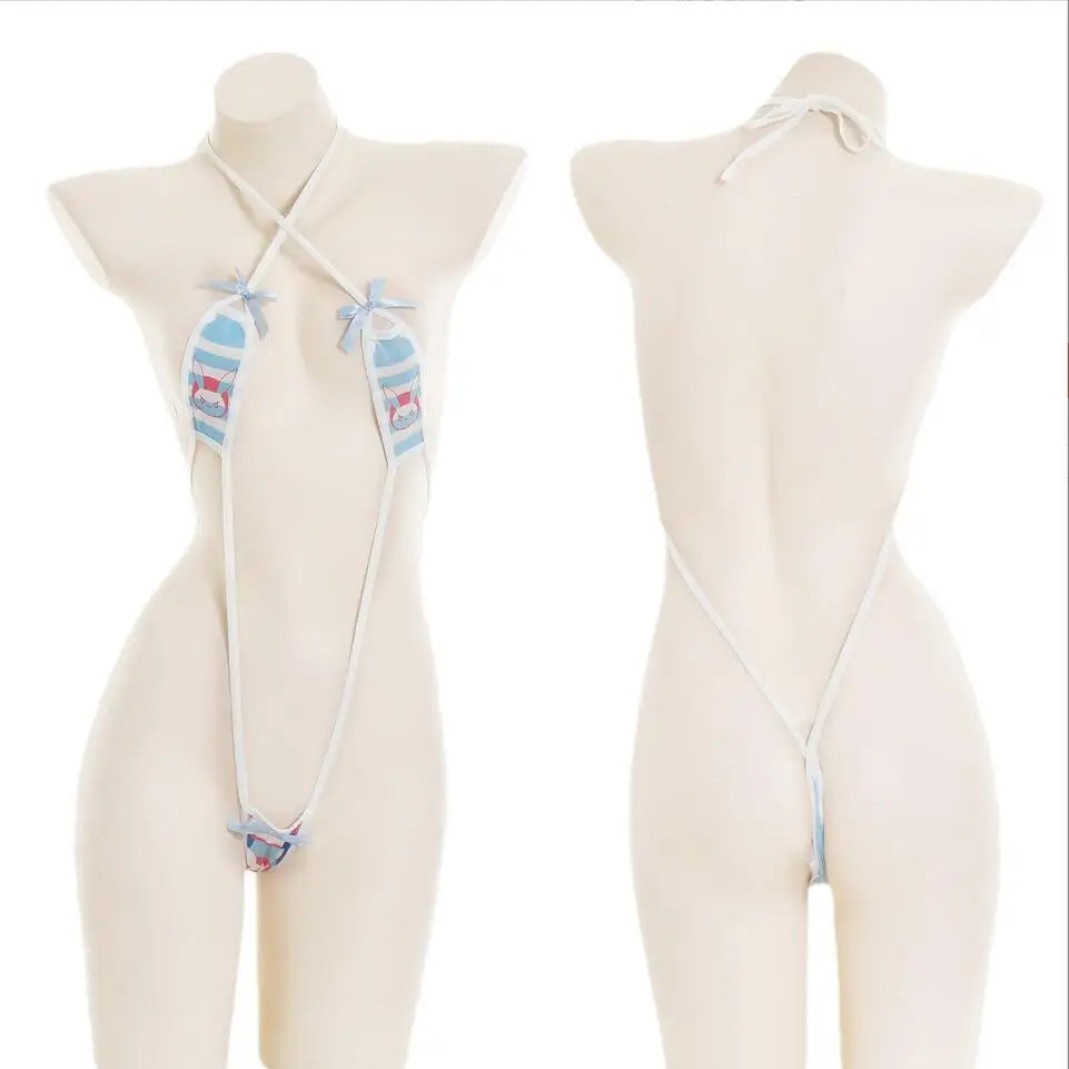Women Cute Micro Bikini Bra Lingerie Three-Point Bodysuit Temptation Underwear Set Nightwear Swimwear Erotic Costumes