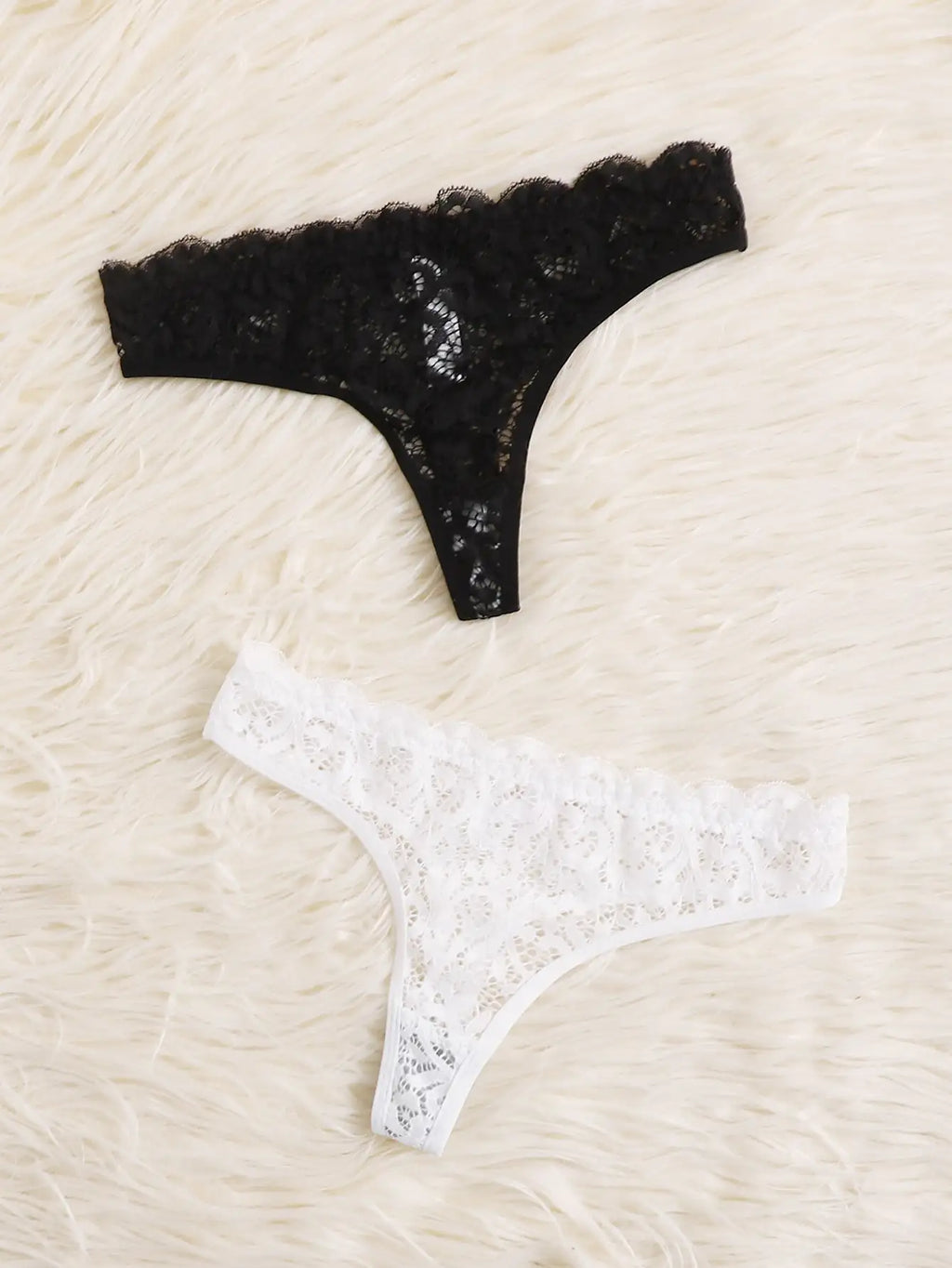 Transparent lace sexy women's thong black and white two pairs of women's underwear invisible underwear bikini A360