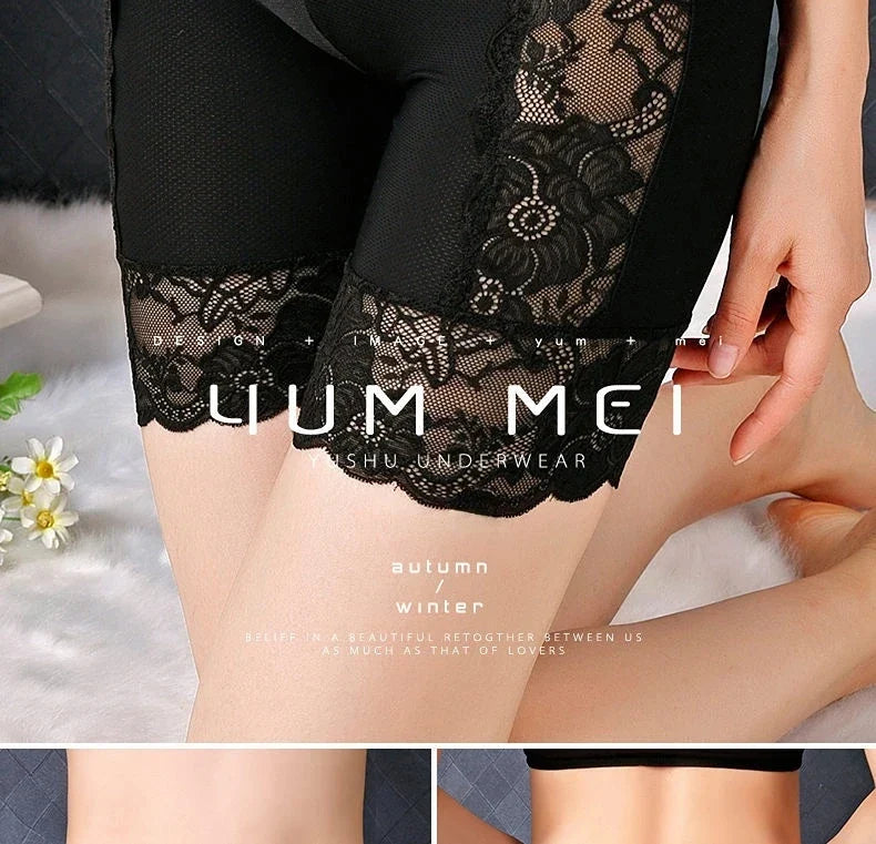 Plus Size Safety Short Pants Women Seamless Under Skirt Boxers For Women Sexy Lace Anti Chafing Boyshort Panties Underwear