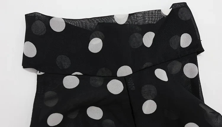 Ahagaga Fashion Maxi Dresses Women Sexy Halter Neck Hollow Out High Split Polka Dot Print Elegant Party Vacation Beach Vestidos