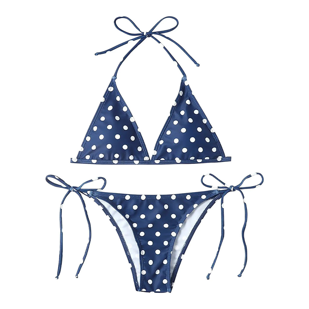Polka Dot Sexy Bikini Sets Women's Swimsuit Push-Up Padded Bra Thong Bathing Suit Brazilian Beachwear Dots Print Swimming Suit