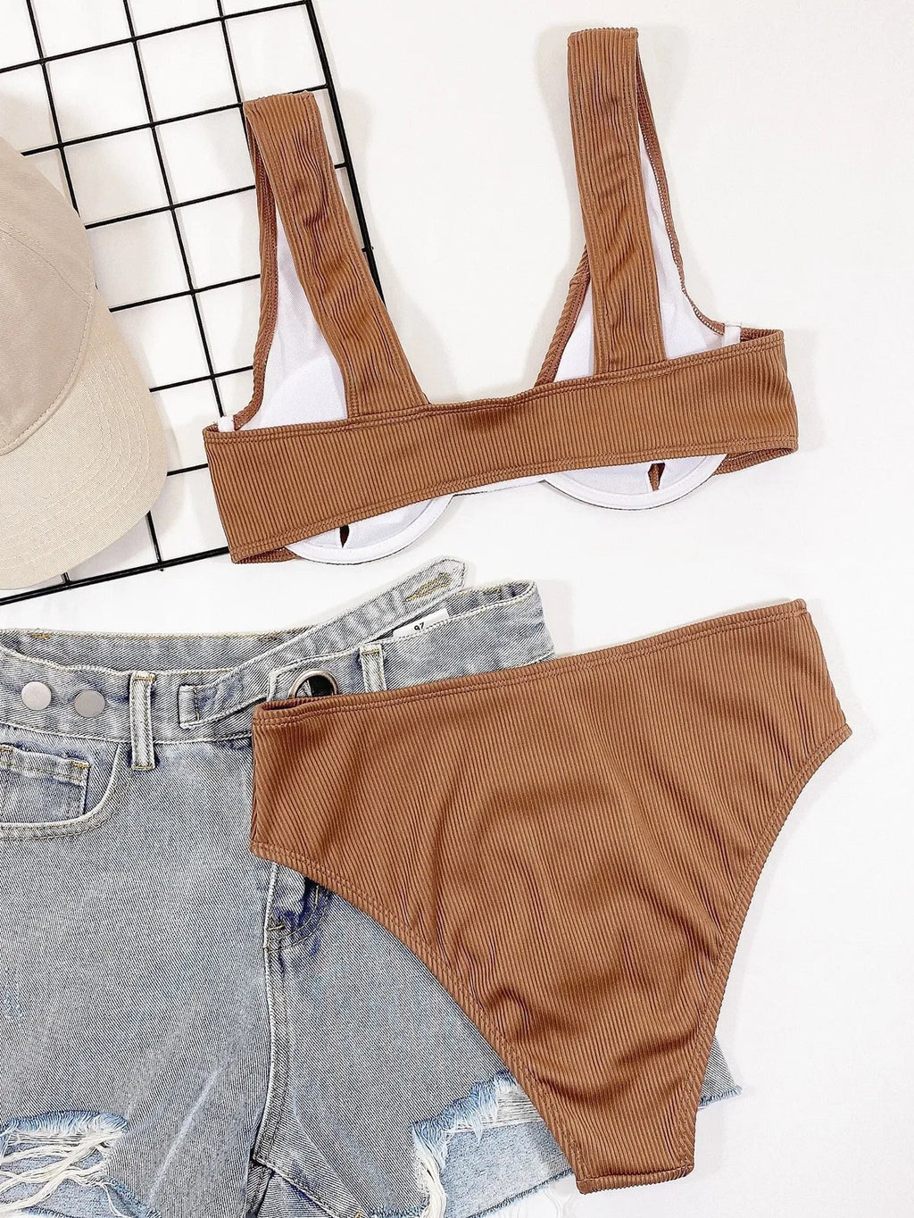 Bikini 2026 Sexy Coffee Push Up High Waist Swimwear Swimsuit Women Bikinis Set Bathing Suit Beach Bikini Taille Haute Banadores