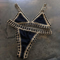 Hand Hook Bikini 2025 Bandeau Biquini Women Sexy Swimsuit Female Push Up Swimwear Solid Patchwork Bathing Suit Crochet Beachwear