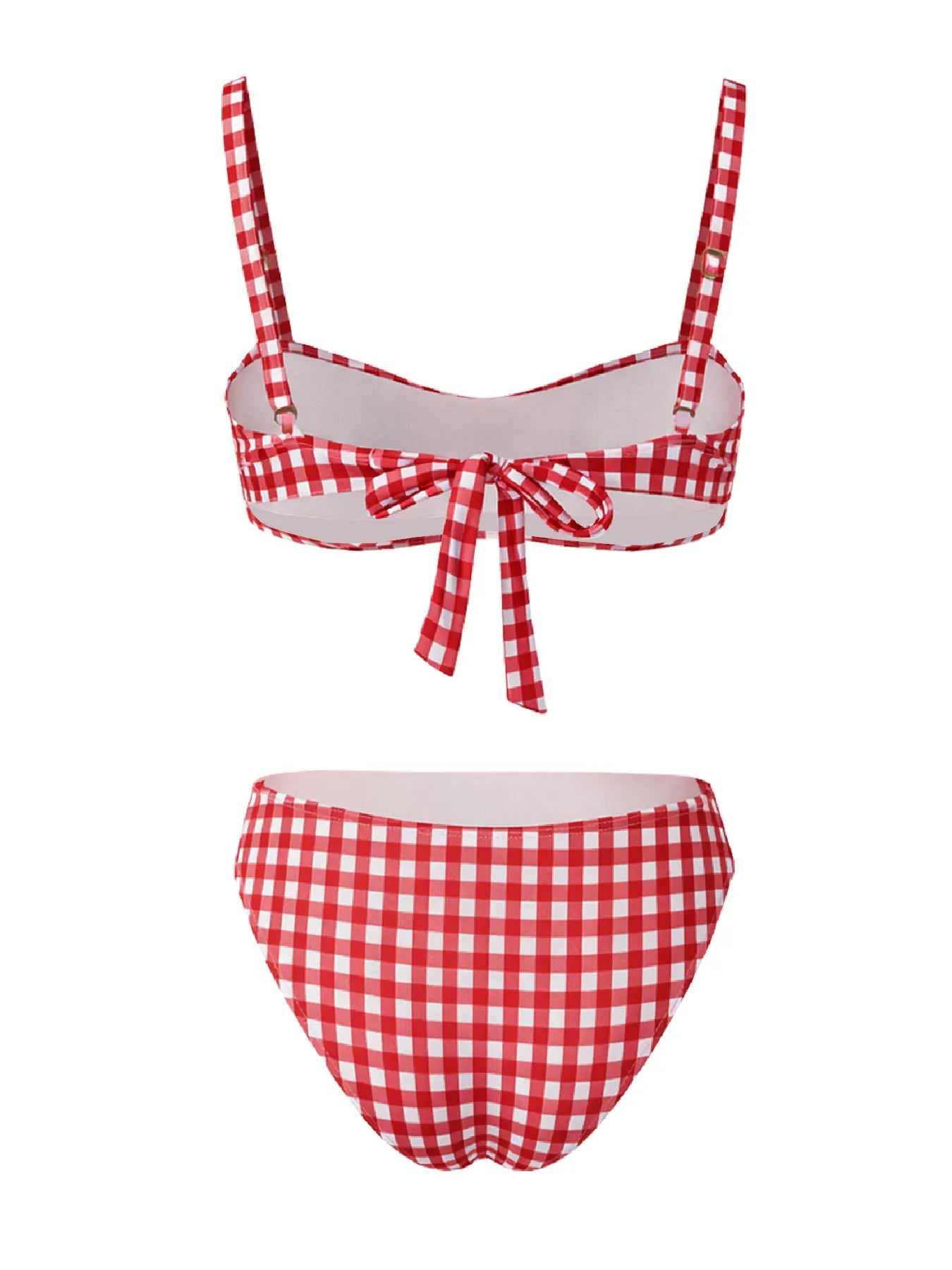 2026 Trendy Swimwear – Chic Red & White Plaid Bikini with Feminine Charm Perfect for Beach Wear and Pool Parties Summer Getaway