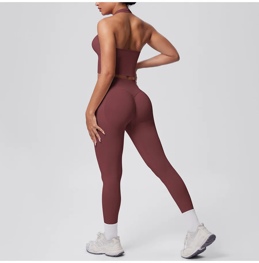 2pcs Yoga Set Gym Outfits Clothes Athletic Wear Yoga Suits For Women Fitness Set Tracksuits Sports Bra Gym Leggings Sportswear