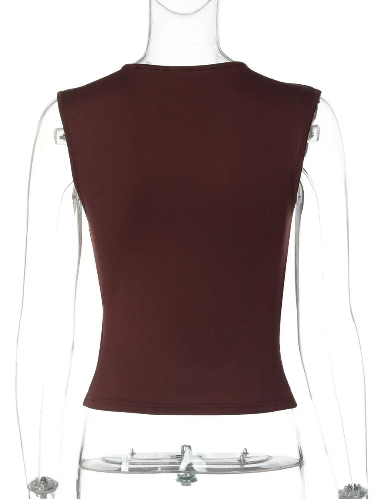 FDYOUI Elegant Lace Patchwork Tank Tops 2026 Summer See-through Sleeveless T-shirt Ladies Folds Slim Corset Crop Top High Street