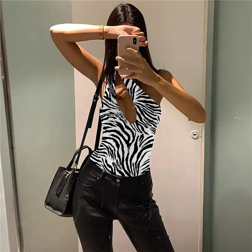 2023 Women One Piece Swimsuit Zebra One Shoulder Female Swimwear Sexy Monokini Hollow Out Beachwear Push Up Bodysuit