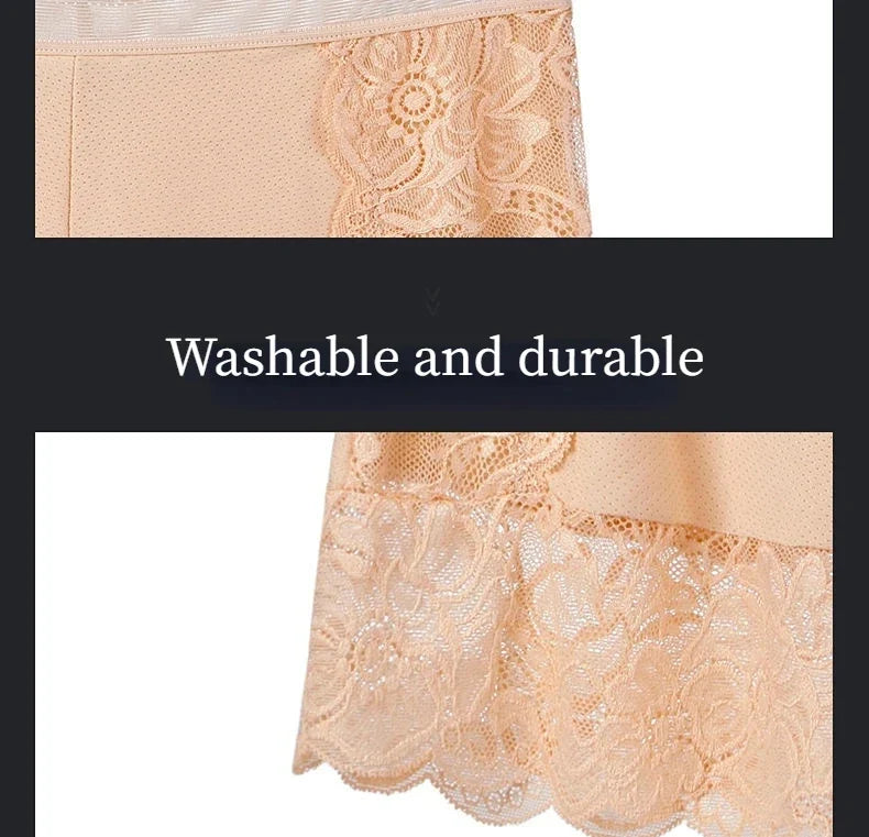 Plus Size Safety Short Pants Women Seamless Under Skirt Boxers For Women Sexy Lace Anti Chafing Boyshort Panties Underwear