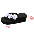 Flowers Decor Chunky Platform Flip Flops Women Plus Size 43 Lightweight Non Slip Beach Slippers Woman Clip Toe Wedges Sandals
