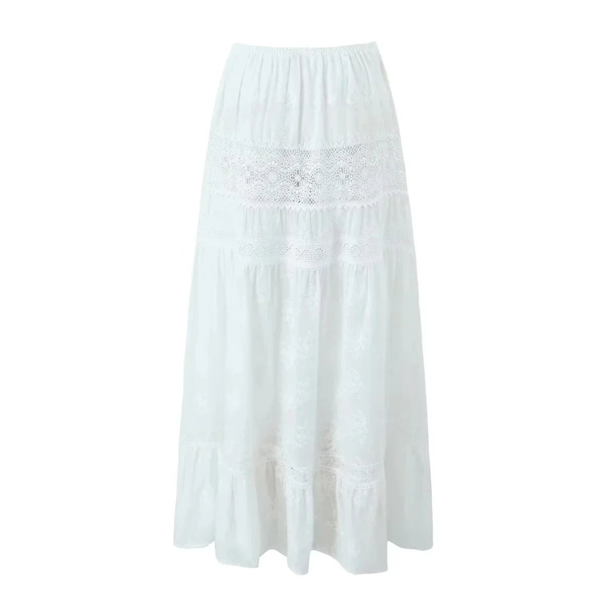Lace Skirt Set Dress Summer Women Beach Holiday Sexy Cotton Matching Set Outfits Spring White 2 Pcs Vestidos Female Set 2025