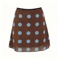 2026 Summer Women Mini Skirt Dot Print Elastic Waist Loose A-line Skirts Daily Casual Retro Skirt Streetwear