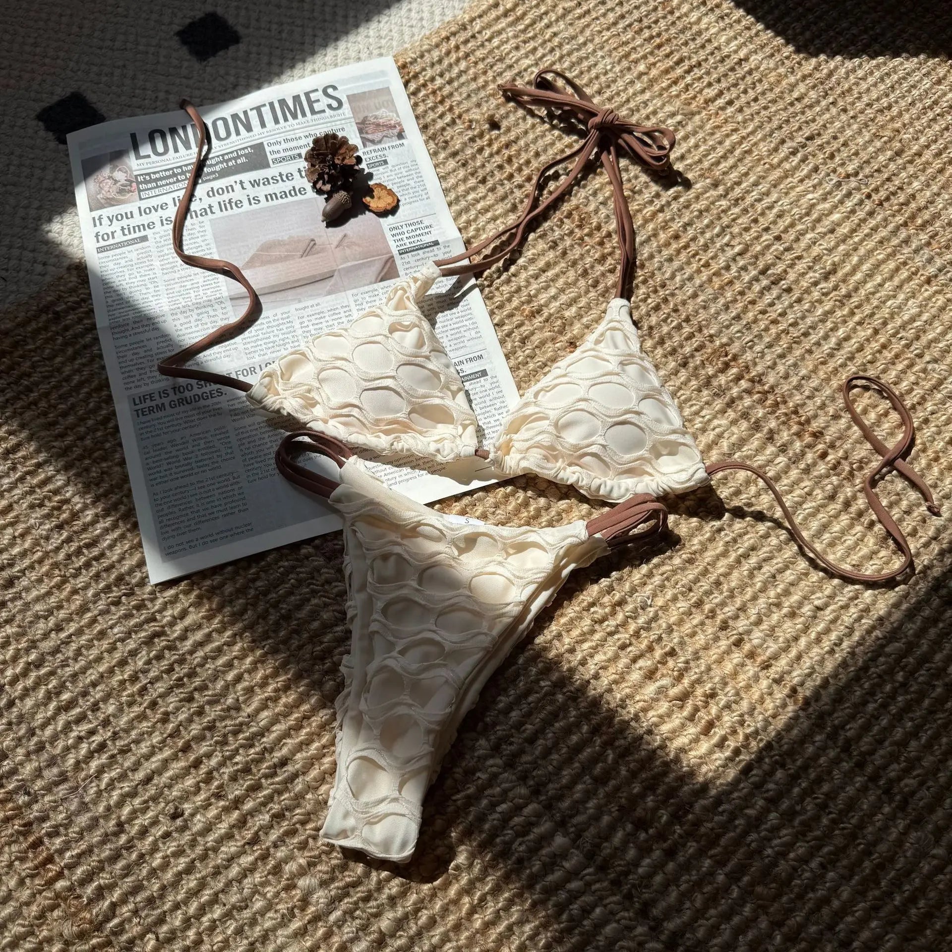 Hollow Out Halter Bikini Female Swimsuit Women Swimwear Two-pieces Bikini set High Leg Cut Bather Bathing Suit Swim Beachwear