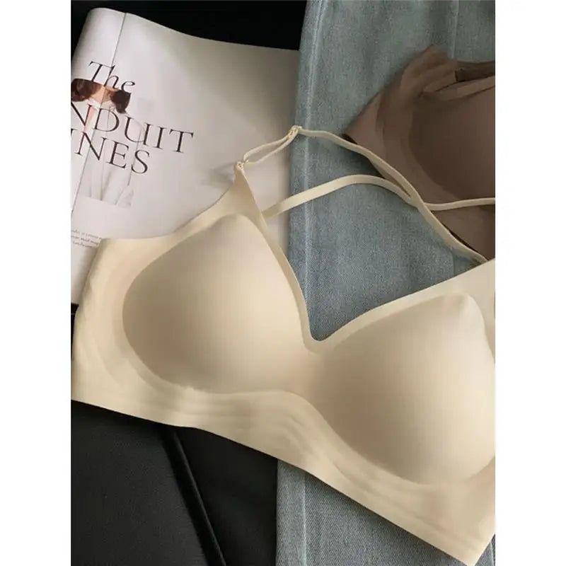 MOYISU Seamless Anime Bodysuit Women Halter Cross Back Invisible Fit Small Bust Enhancer Summer Layering Piece CA Fast Deliver