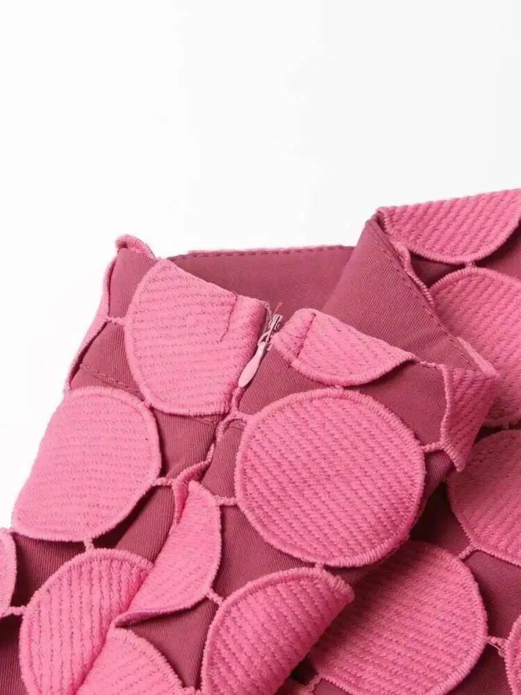 Dot Solid Minimalist Casual Skirt For Women High Waist Patchwork Zipper Irregular Hollow Out Skirts Female Fashion New OPM8