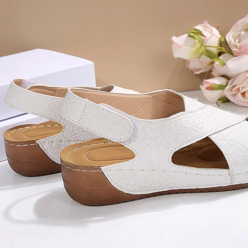 Print White Wedges Sandals Women 2026 Summer Lightweight Open Toe Platform Sandles Woman Plus Size Thick Sole Casual Sandalias