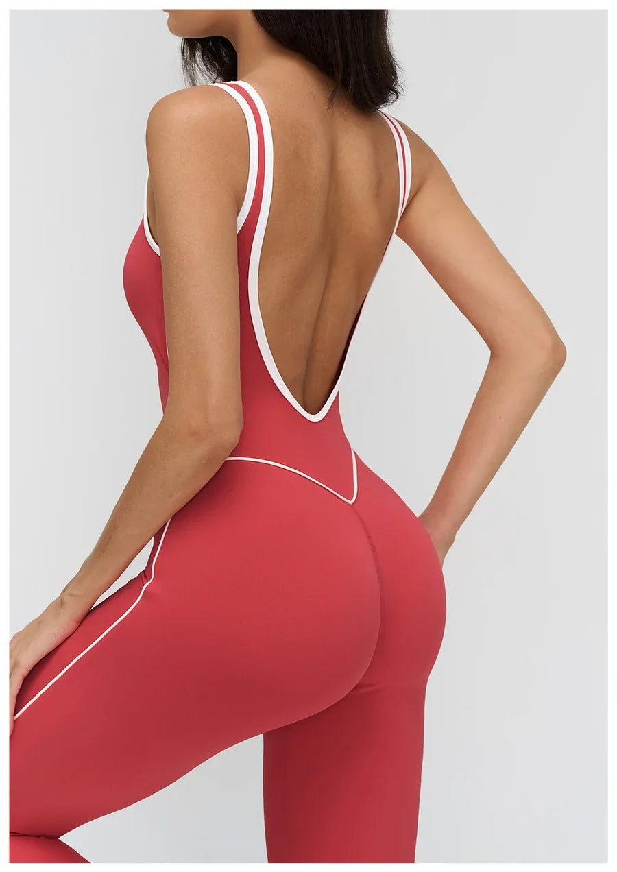 Women Jumpsuit Gym Set Yoga Suit Back Cross Sportswear Sports Jumpsuit Fitness Dance Performance Rompers Workout Bodysuits