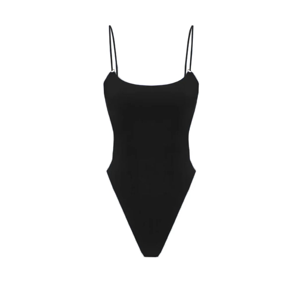 Sexy Black One Piece Swimsuit for Women 2024 Hollow Out Backless Bandage High Waist Monokini Bikini Beach Bathing Suit Swimwear