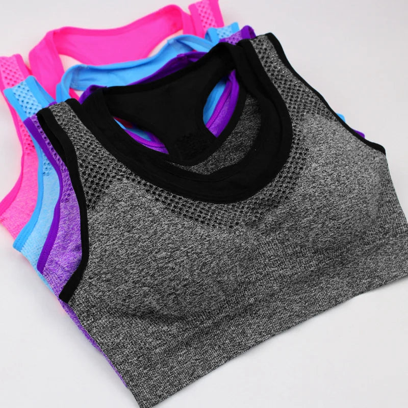 6 Colors Sports Bra Women Cross Hollow Back Gym Jogging Crop Top Female Tops Yoga Fitness Shockproof Vest Sport Bras for Women