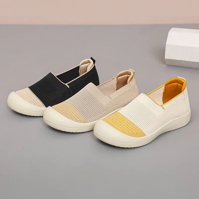 Women's shoes Women's Retro Dual-tone Slip-on Shoes Breathable Soft Sole for Comfort Summer Fashion Footwear Versatile Colorways