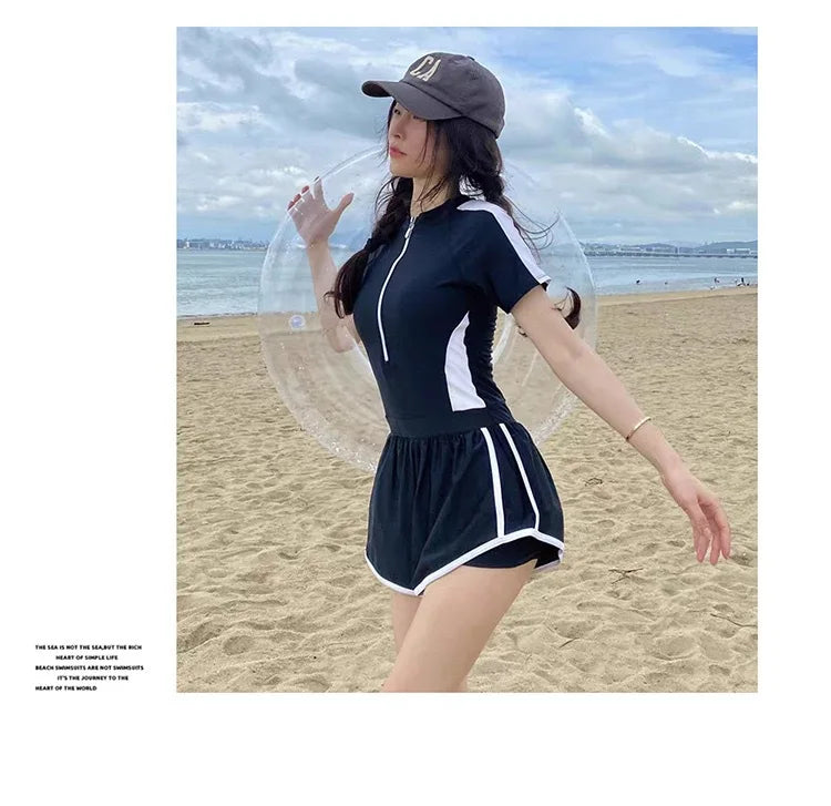 Hot Selling Swimsuit for Women, Summer Long Sleeved Jumpsuit for Girls Sexy Hot Spring Swimsuit, Concealing Flesh and Slimming