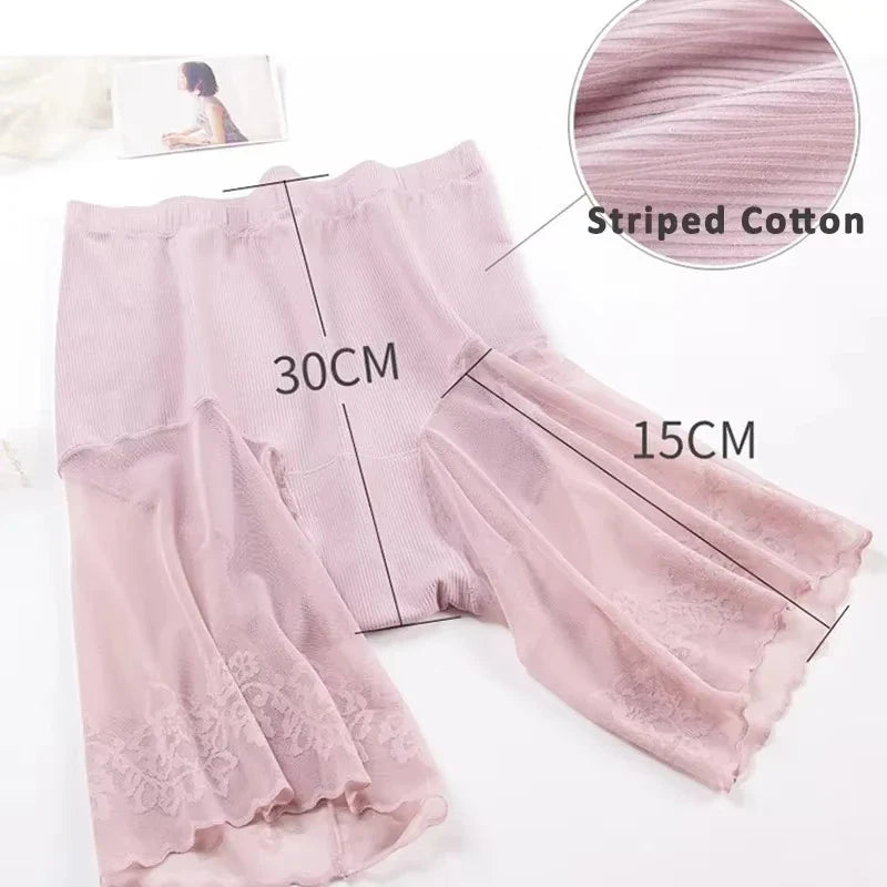 60-115 KG Plus Size Safety Short Pants Summer Women Seamless Underskirt Shorts Anti Rub Thigh Boyshorts Sexy Lace Women Boxers