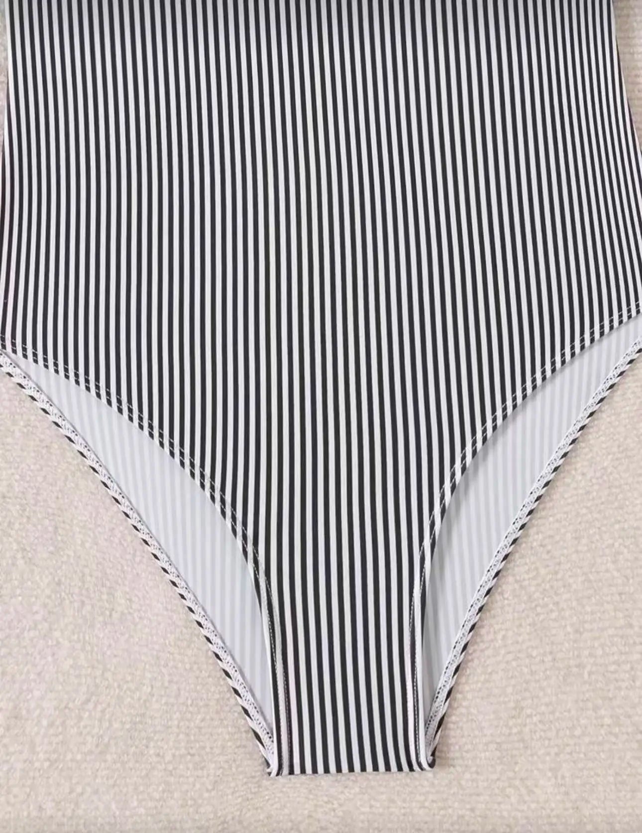 2026 Strappy Swimsuit One Piece Sexy Striped Ruffle Swimwear Women Bathers Bathing Swimming Swim Suit Padded Beachwear Summer