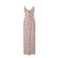 Lace Decoration Pink Floral Maxi Long Sundress Women's Dress 2025 Spaghetti Strap V Neck Smocked Boho Straight Boho Dress