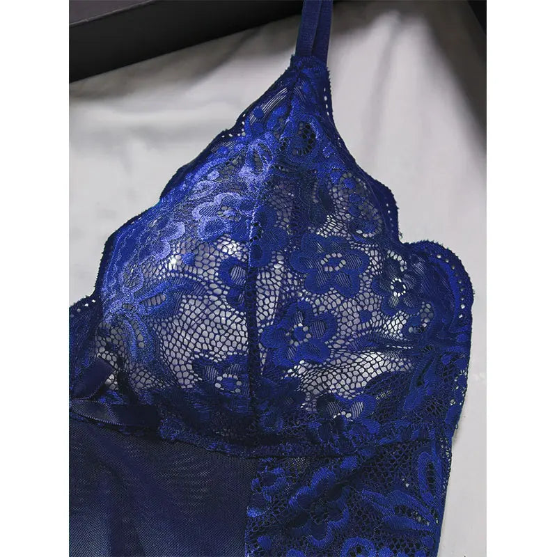 Summer Slim Women's Nightgown Hot Selling Set With Thong Sexy Sleepwear Exquisite Lingerie Transparent Night Skirt Tulle Dress