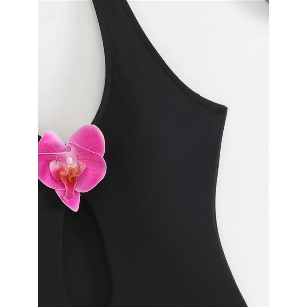 3D Flowers Extreme String Mini Micro Thong Women Swimwear One Piece Swimsuit Female Halter Padded Bather Bathing Suit Swim K7193