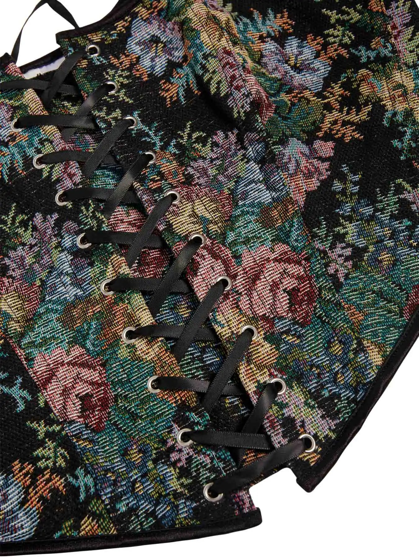 New European and American corset Christmas Jacquard Fishbone Corset gathered waist and abdomen palace body shaping coat.