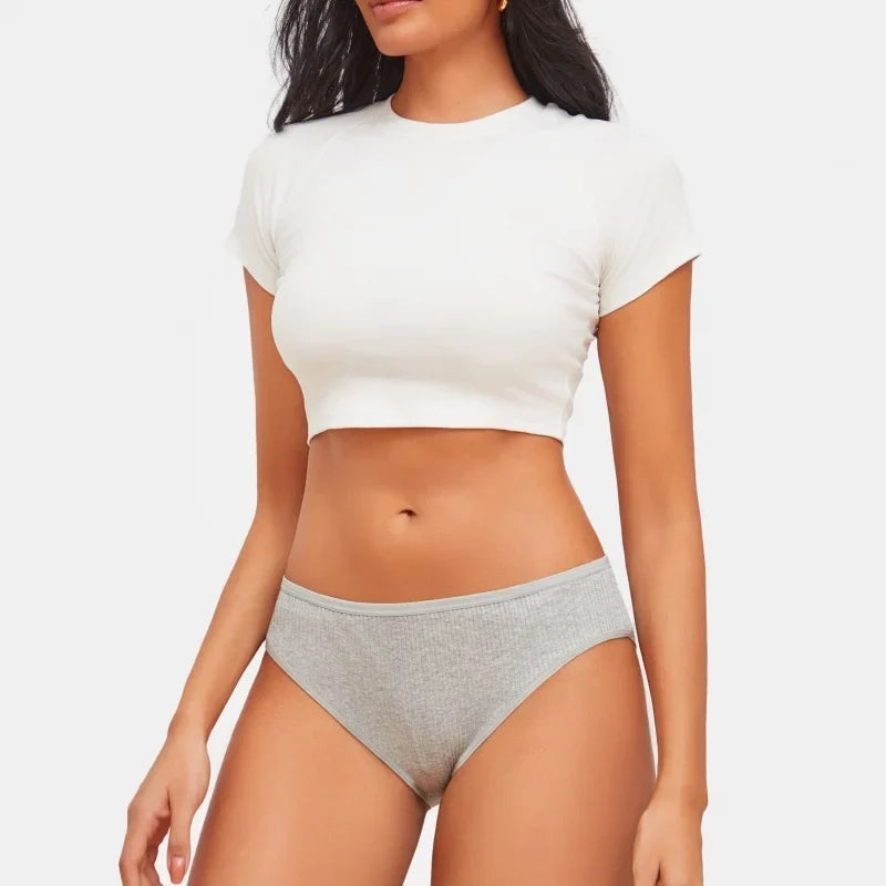 Women's Seamless Cotton Briefs Women Panties Solid Color Breathable Underwear Female Low Waist Soft Lingerie S-XXL