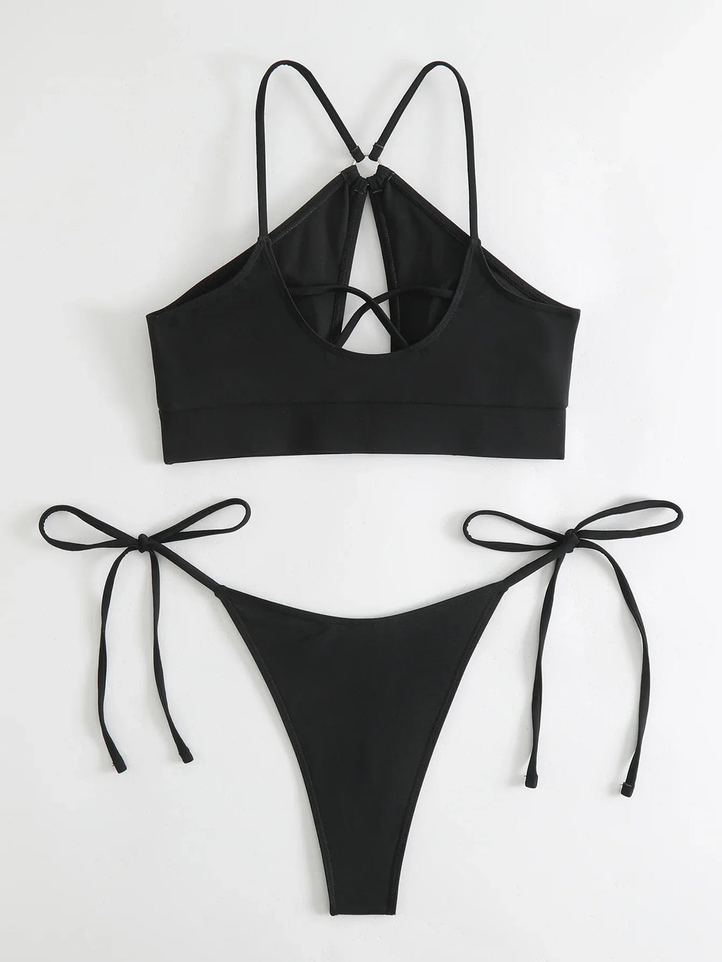 2026 Sexy Orange Bikini Hollow Out Push Up Two-Piece Swimsuit Women Halter Bandage Backless Thong Swimwear Summer Beachwear New