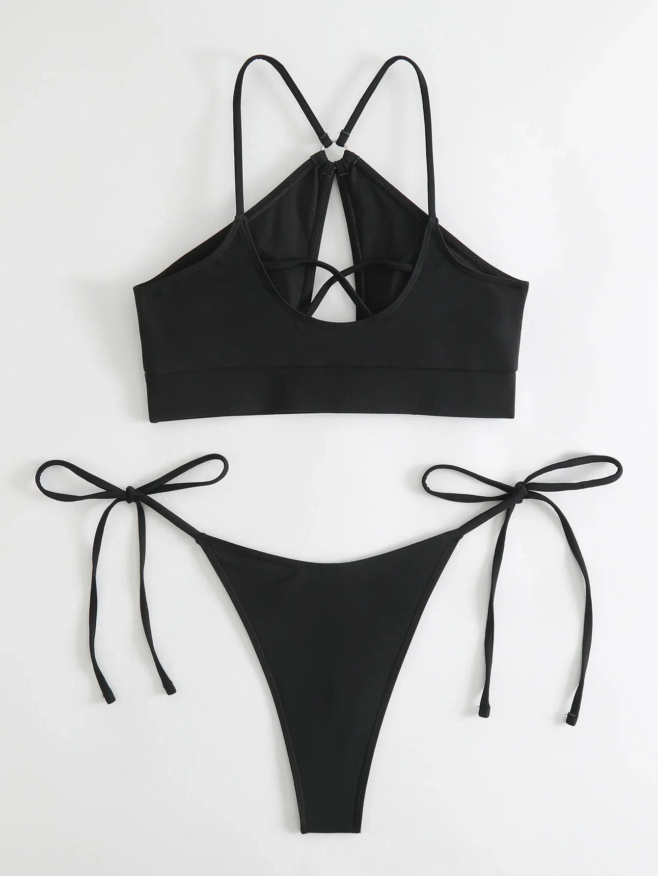 2026 Sexy Orange Bikini Hollow Out Push Up Two-Piece Swimsuit Women Halter Bandage Backless Thong Swimwear Summer Beachwear New
